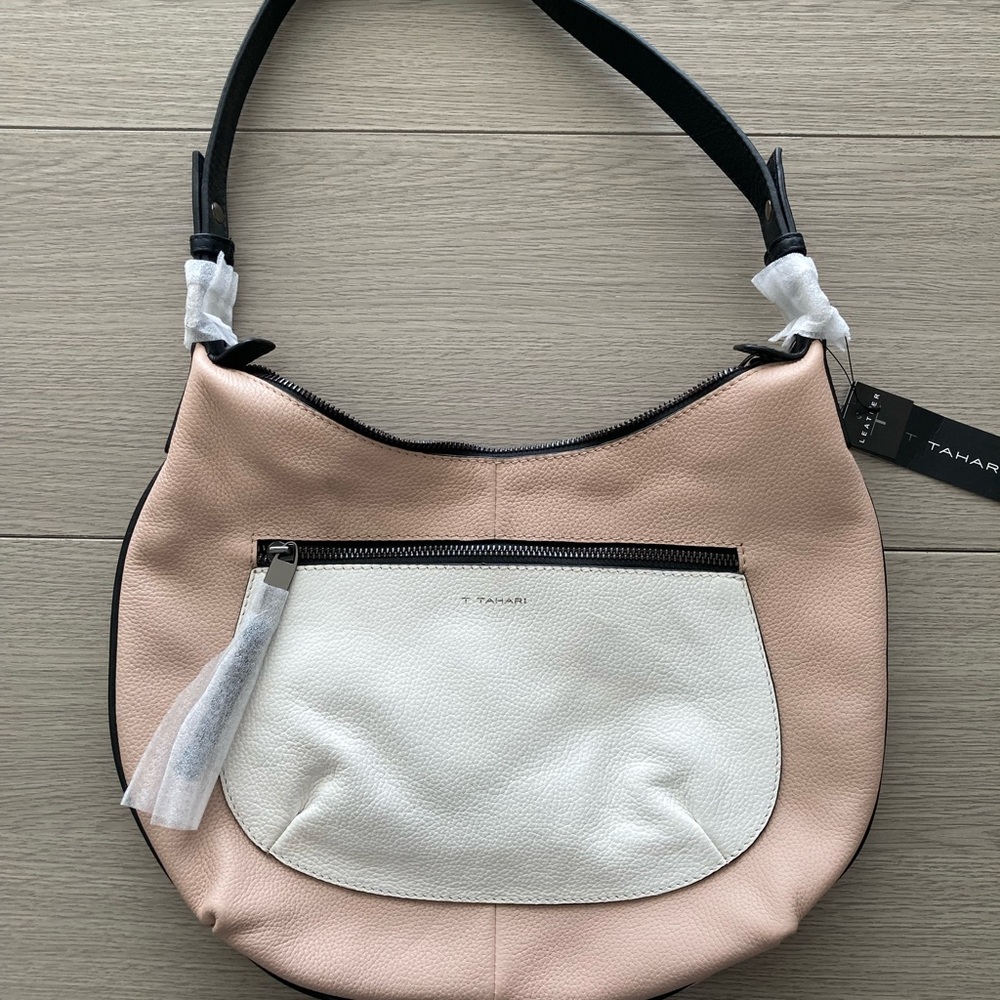 Tahari Two-Tone Pink and White Hobo Bag